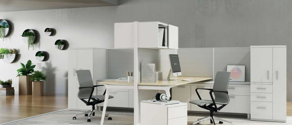 office design edmonton - organized desk layout